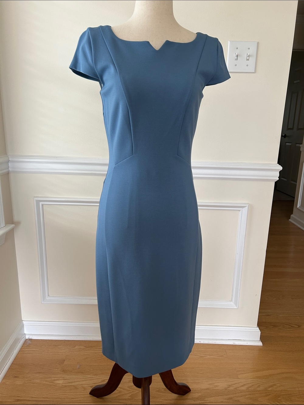 Brooks Brothers Slate Blue Midi Sheath Dress